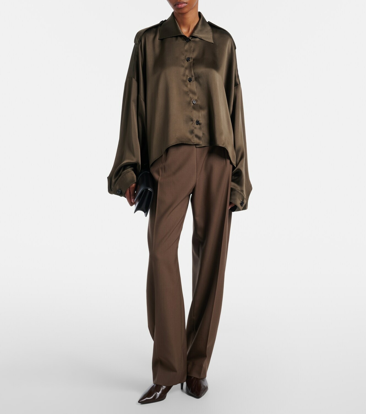 Khaite Somera pleated virgin wool straight pants