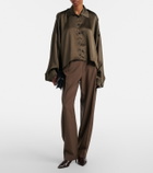 Khaite Somera pleated virgin wool straight pants