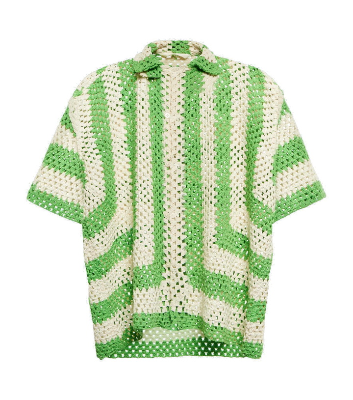 Photo: Bode - Lime crochet cotton shirt