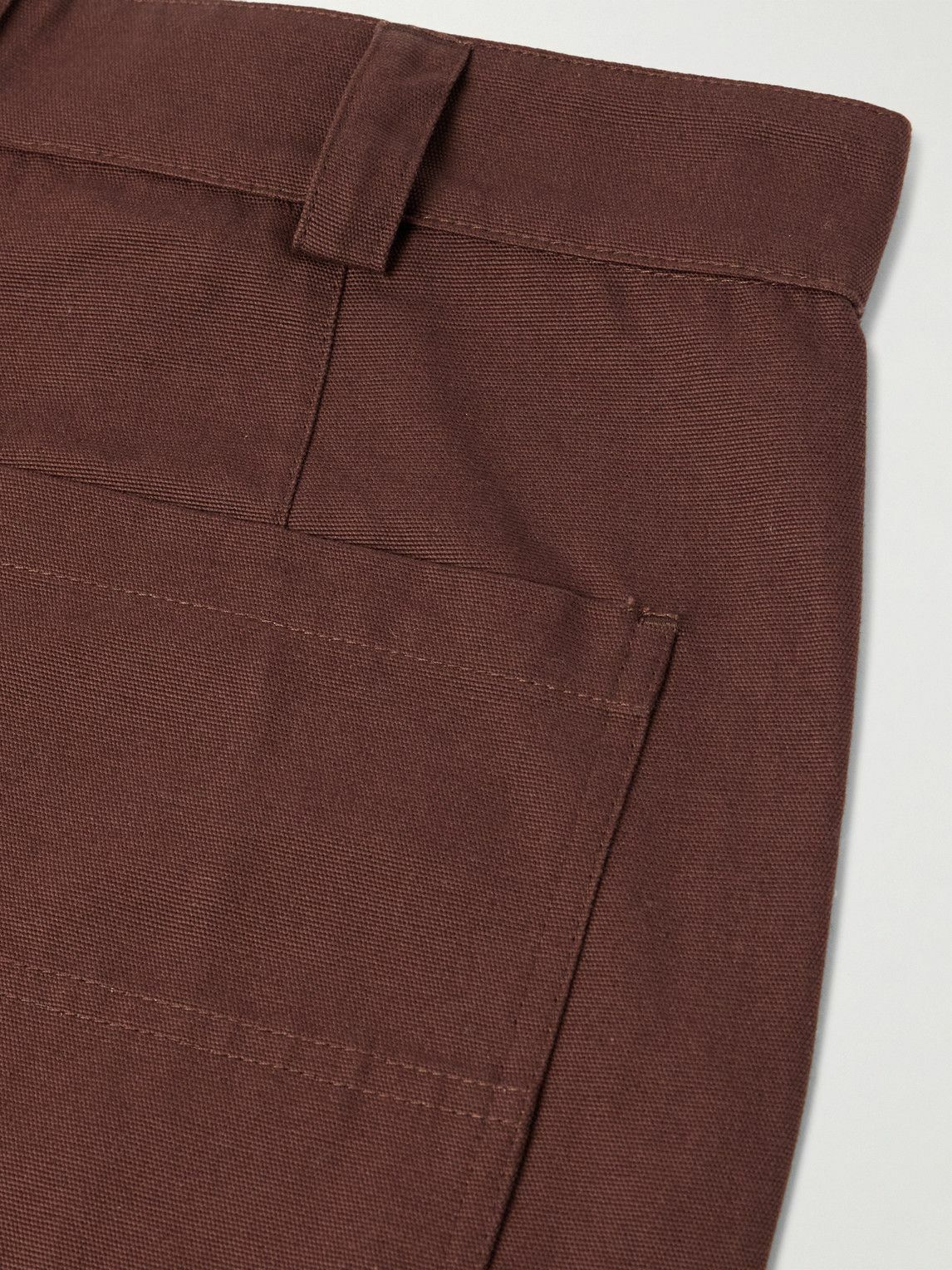 MILES LEON - Garden Straight-Leg Cotton-Canvas Trousers - Brown