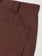 MILES LEON - Garden Straight-Leg Cotton-Canvas Trousers - Brown