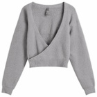 SKIMS Women's Textured Knit Crop Cardigan in Dark Heather Grey