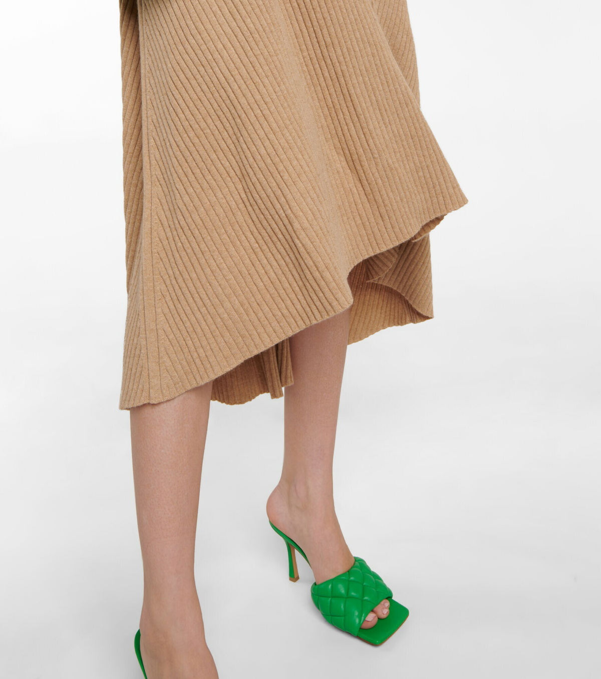 loro piana green dress Loro Piana Caren Belted Silk Midi Dress