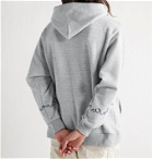 WTAPS - Drifters Embroidered Mélange Fleece-Back Cotton-Blend Jersey Hoodie - Gray
