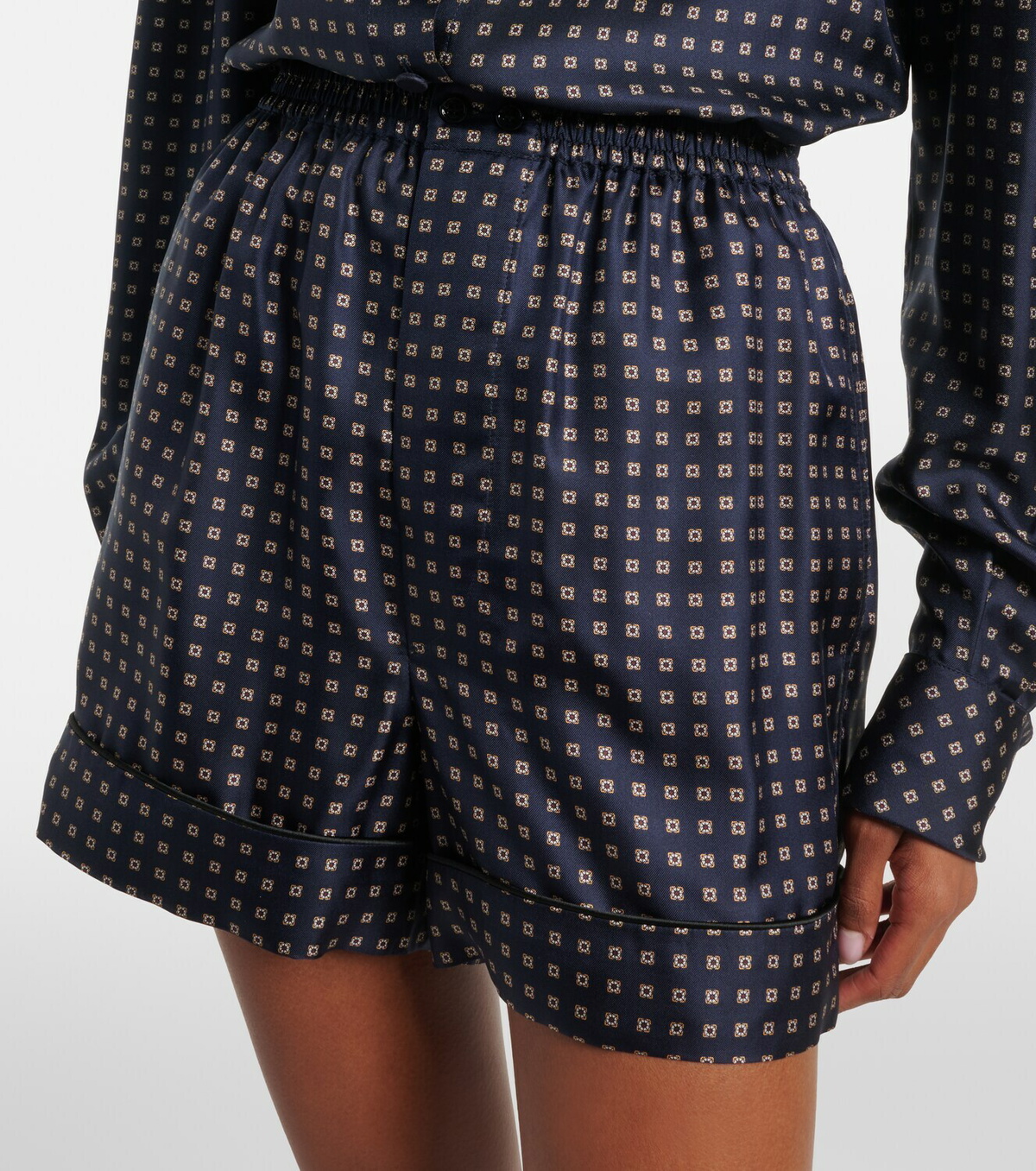 Saint Laurent Printed silk shorts