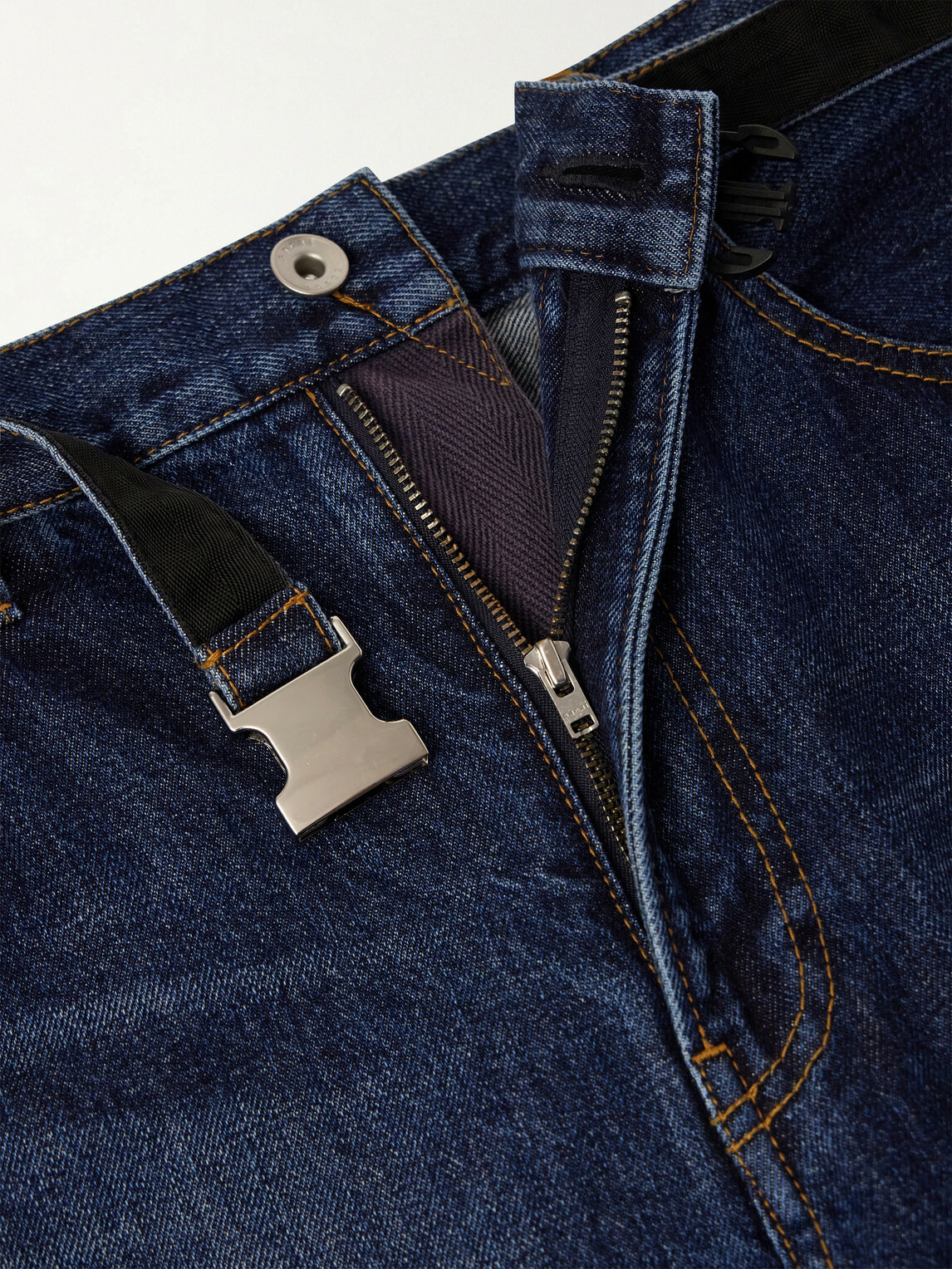 Sacai - Belted Wide-Leg Jeans - Blue