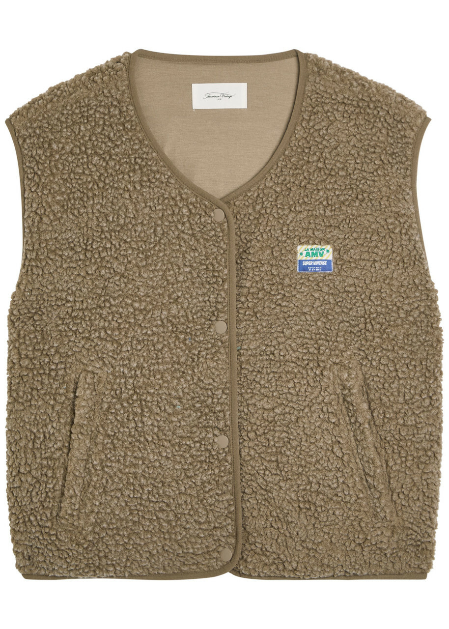American Vintage Hoktown Fleece Vest Light Brown