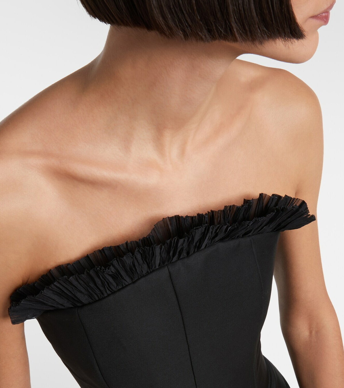 McQueen Ruffled wool gabardine cocktail dress