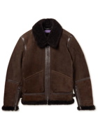 Ralph Lauren Purple label - Leather-Trimmed Shearling Jacket - Brown