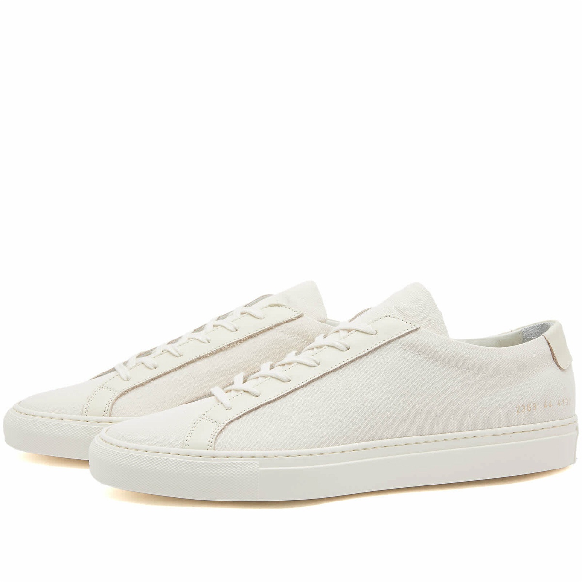 Photo: Common Projects Men's Achilles Leather & Canvas Sneakers in Off-White
