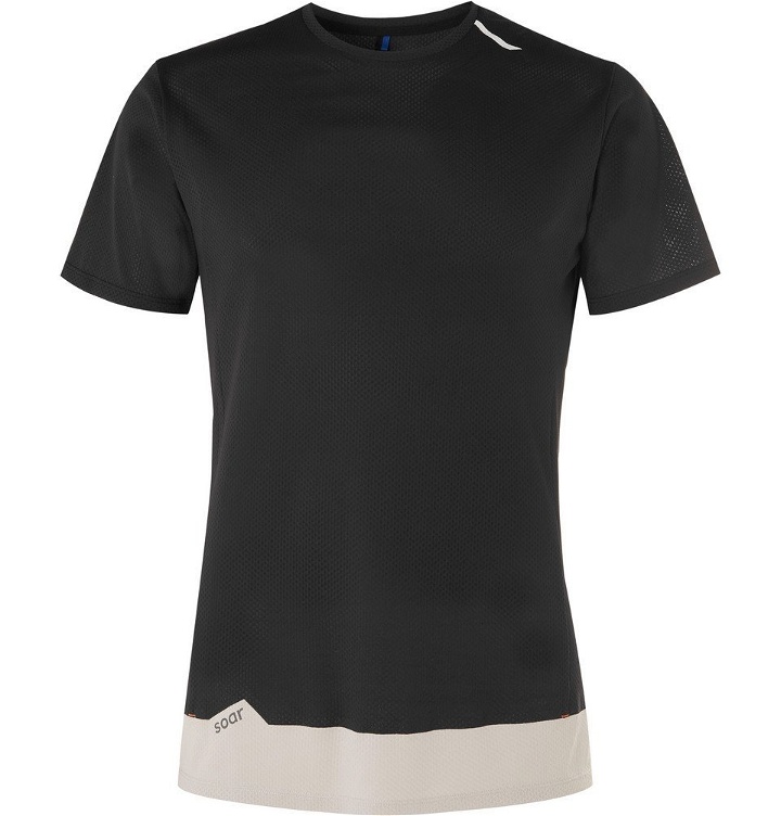 Photo: Soar Running - Mesh-Panelled Jersey T-Shirt - Black