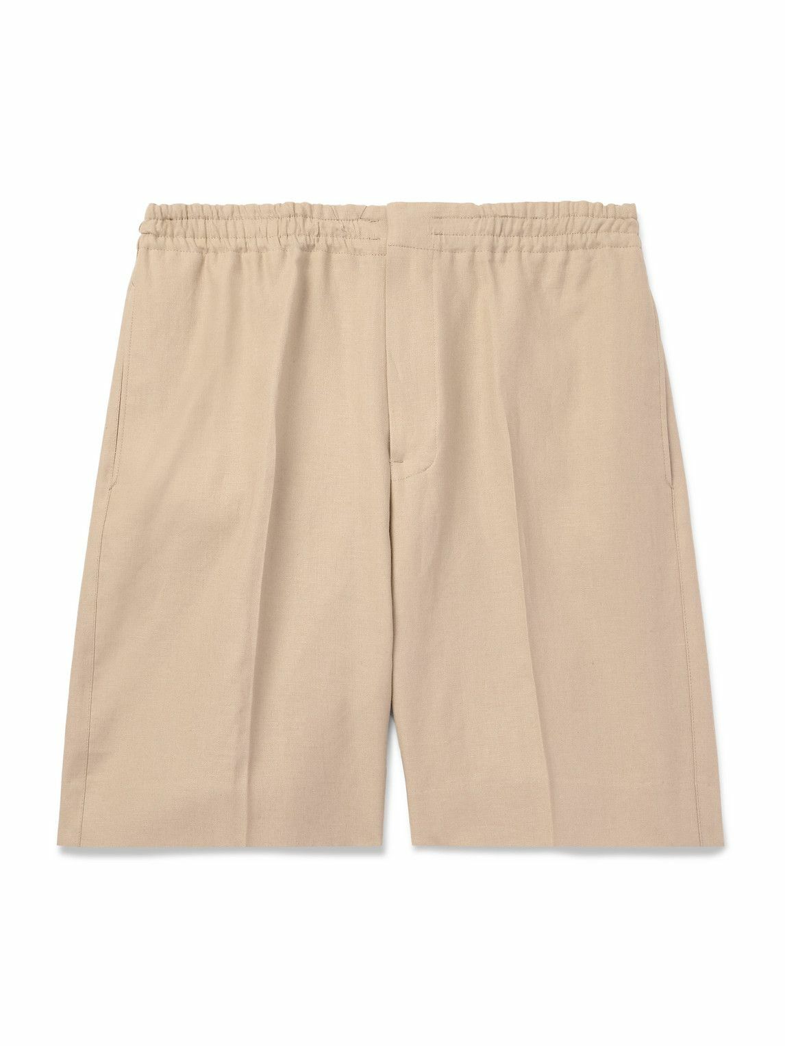 Zegna - Straight-Leg Linen Shorts - Neutrals