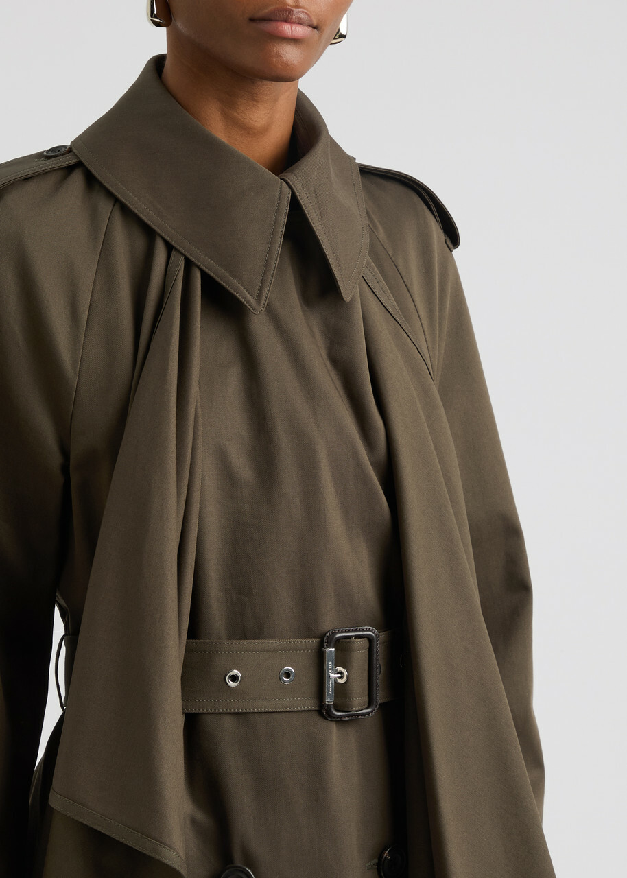 hunter green trench coat