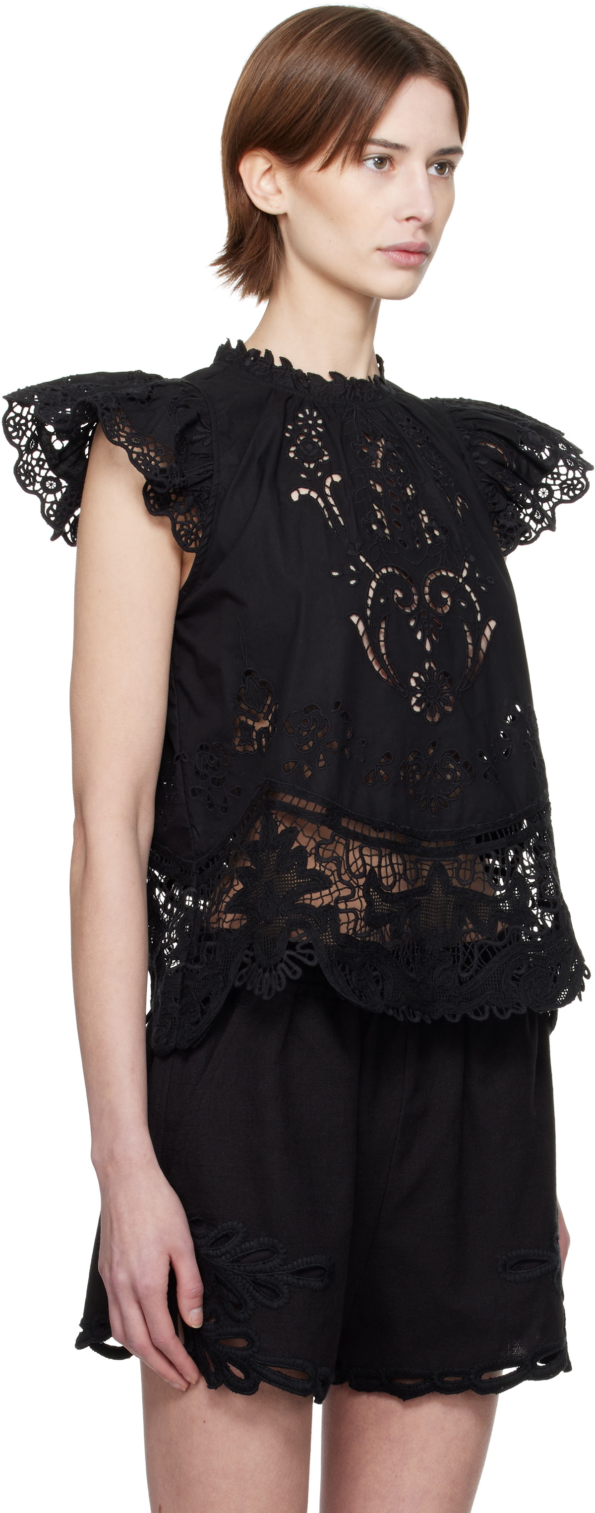 SEA NY Black Gianna Blouse
