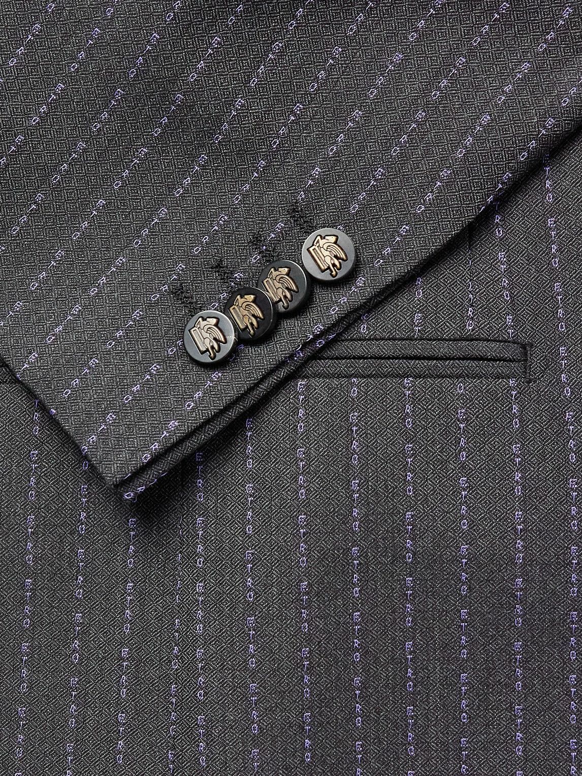 Etro - Double-Breasted Logo-Embroidered Wool-Blend Jacquard Suit Jacket - Multi