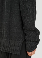 Drop Needle Knit Jumper in Black