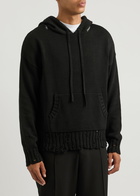 Marni Distressed Hooded Cotton Sweatshirt Black