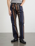Versace - Straight-Leg Striped Jeans - Blue