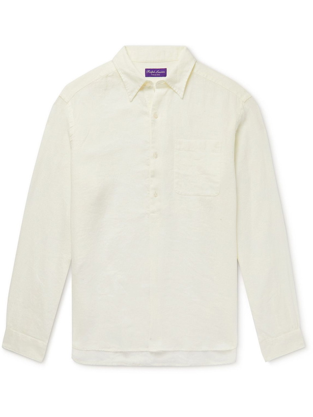 Photo: Ralph Lauren Purple label - Ryland Linen Half-Placket Shirt - Neutrals