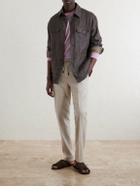 Slowear - Straight-Leg Pleated Virgin Wool, Silk and Linen-Blend Trousers - Neutrals