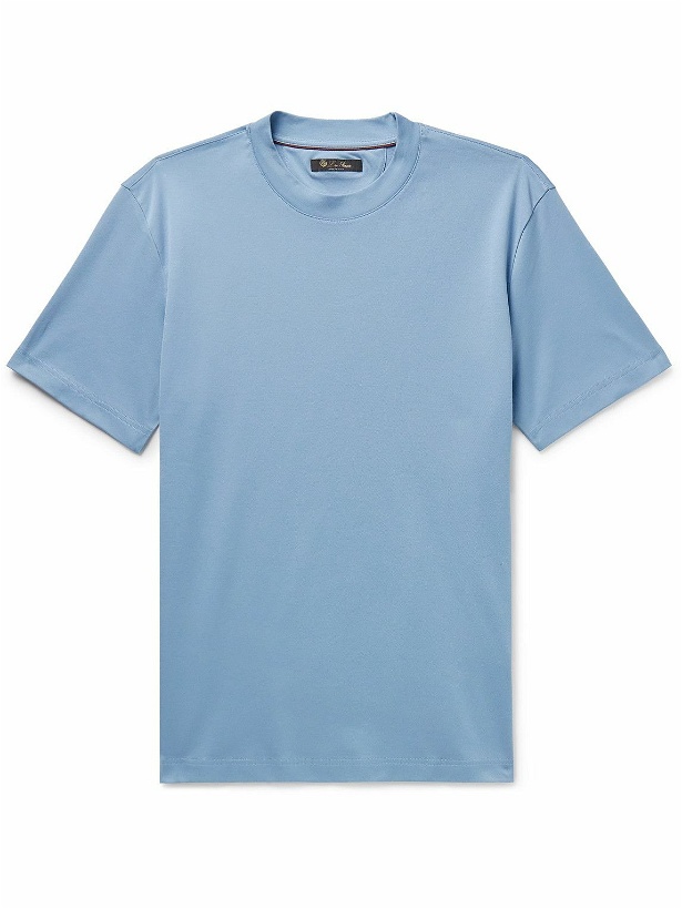 Photo: Loro Piana - Cotton-Jersey T-Shirt - Blue