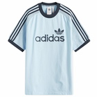 Adidas Men's Premium Knitted T-Shirt in Clear Sky
