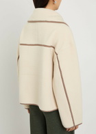 Varley Romane Contrasting-trim Sherpa Jacket Cream