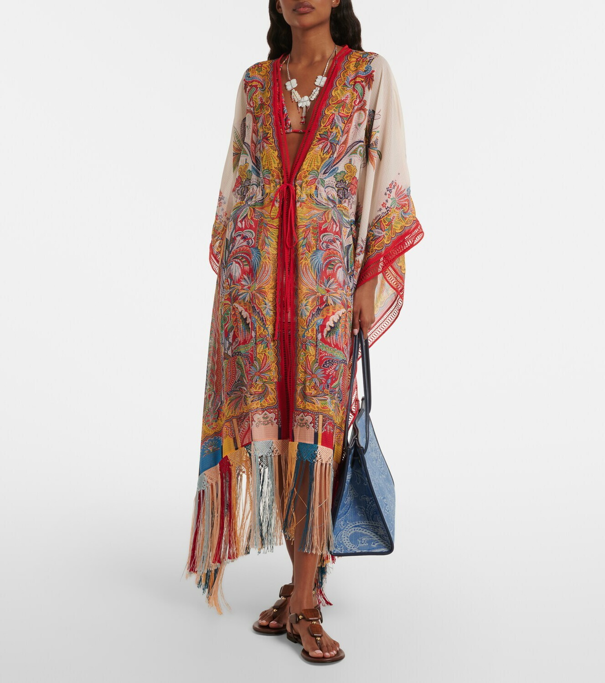 Etro Paisley fringed kaftan