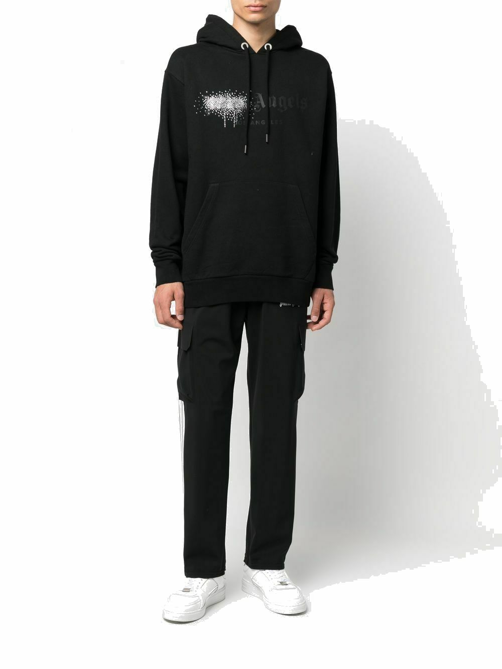 パーカー・フーディ Palm Angels PMBB003F22FLE001 RHINESTONE SPRAYED Hoodie Palm Angels Rhinestone Sprayed Hoodie Sweatshirt | Saks