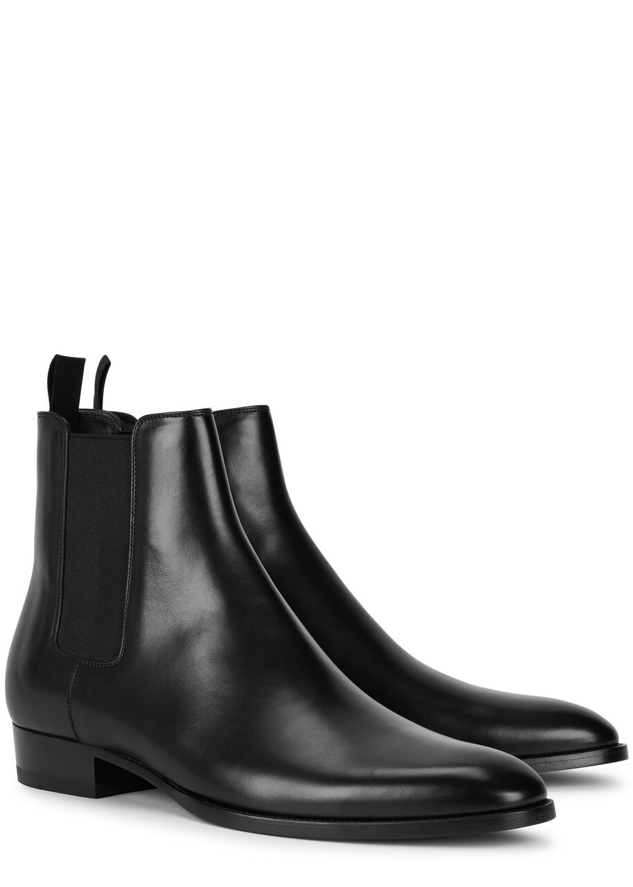 Saint Laurent Wyatt 30 Leather Chelsea Boots Black Saint Laurent