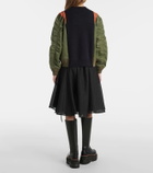 Sacai Paneled jersey and twill sweatshirt
