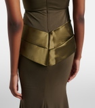 Alex Perry Satin-trimmed gown