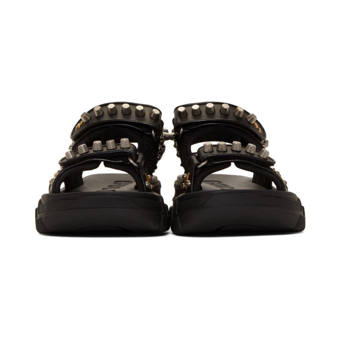 Gucci Black Studded Aguru Sandals Gucci
