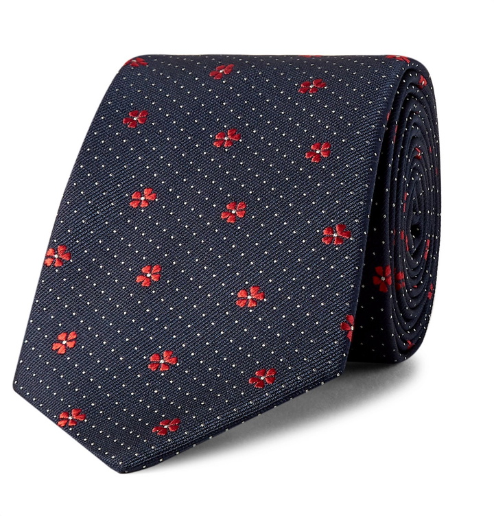 Photo: Paul Smith - 6cm Embroidered Silk Tie - Blue