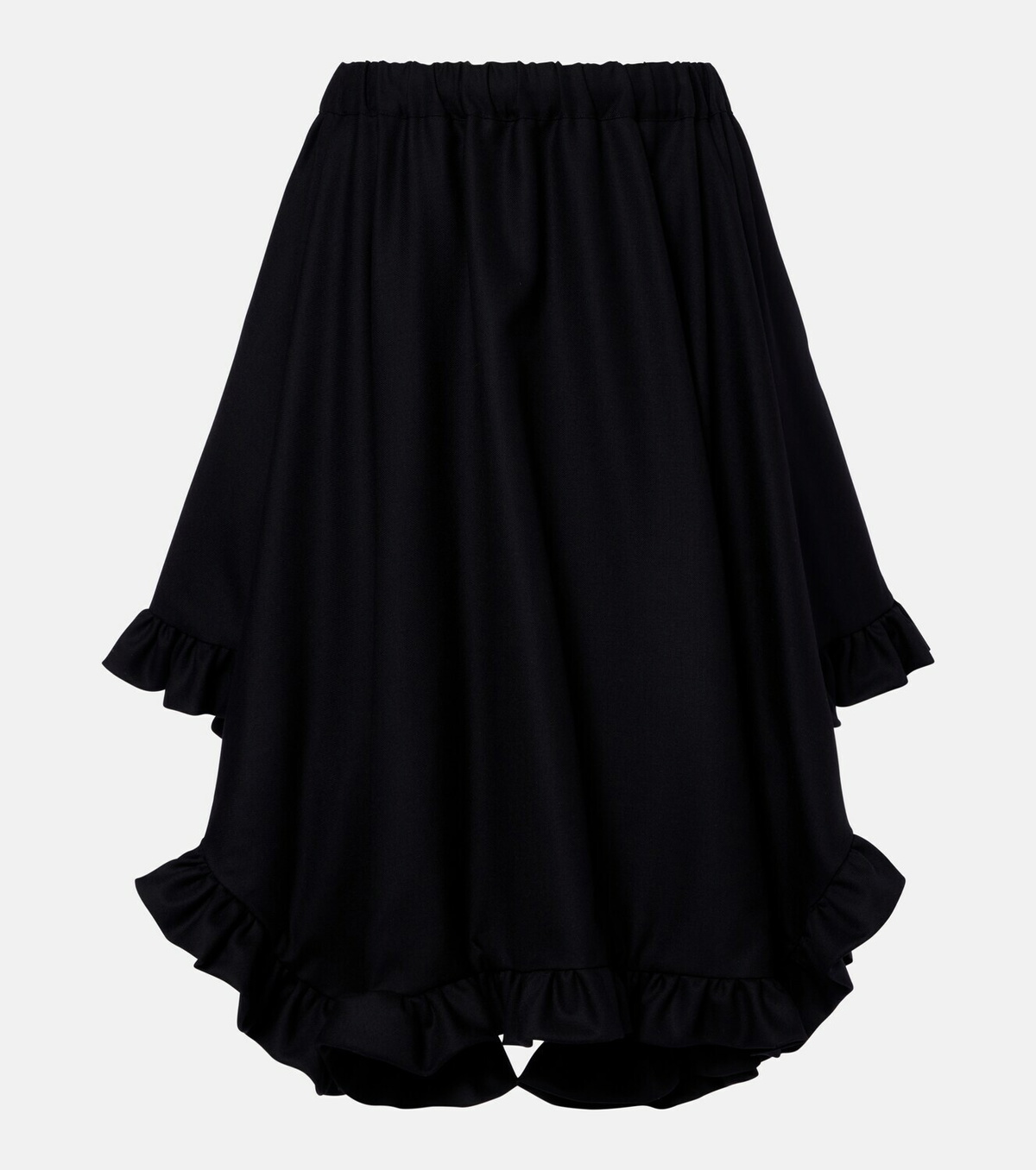 Noir Kei Ninomiya Ruffled tiered wool midi skirt