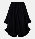 Noir Kei Ninomiya Ruffled tiered wool midi skirt