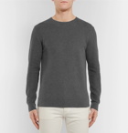 Theory - Riland Waffle-Knit Cotton-Blend Sweater - Gray