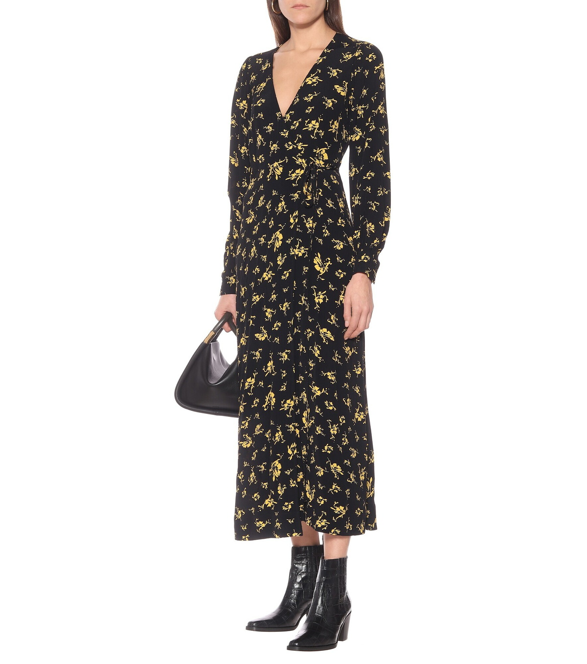 knee length dresses for ladies GANNI Blue Floral Dress main image 1