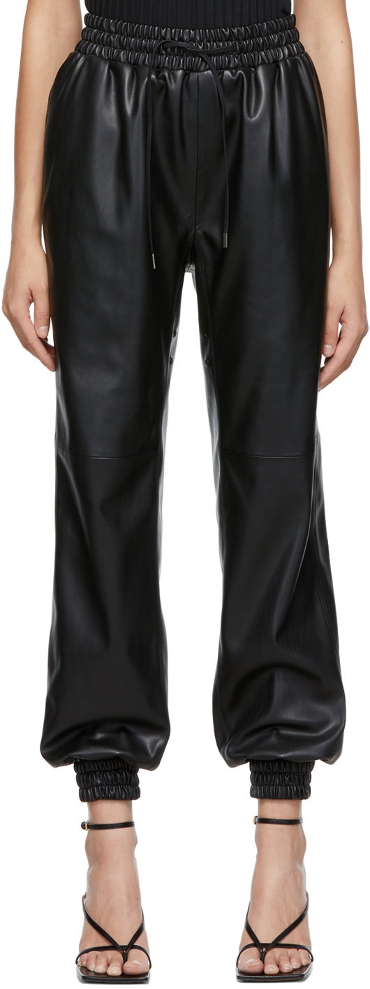 Photo: DRAE Black Faux-Leather Zoe Trousers