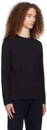 Sunspel Black Classic Long Sleeve T-Shirt