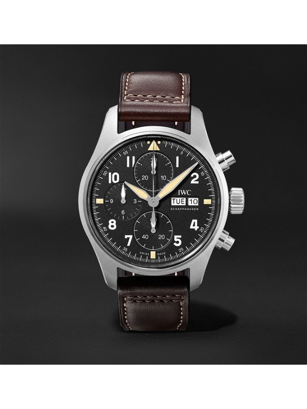 Photo: IWC Schaffhausen - Pilot's Spitfire Automatic Chronograph 41mm Stainless Steel and Leather Watch, Ref. No. IW387903