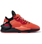 Y-3 - Kaiwa Suede-Trimmed Leather and Neoprene Sneakers - Orange