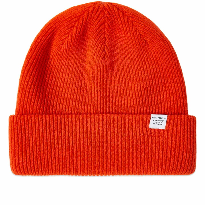 Photo: Norse Projects Men's Beanie in Blood Orange