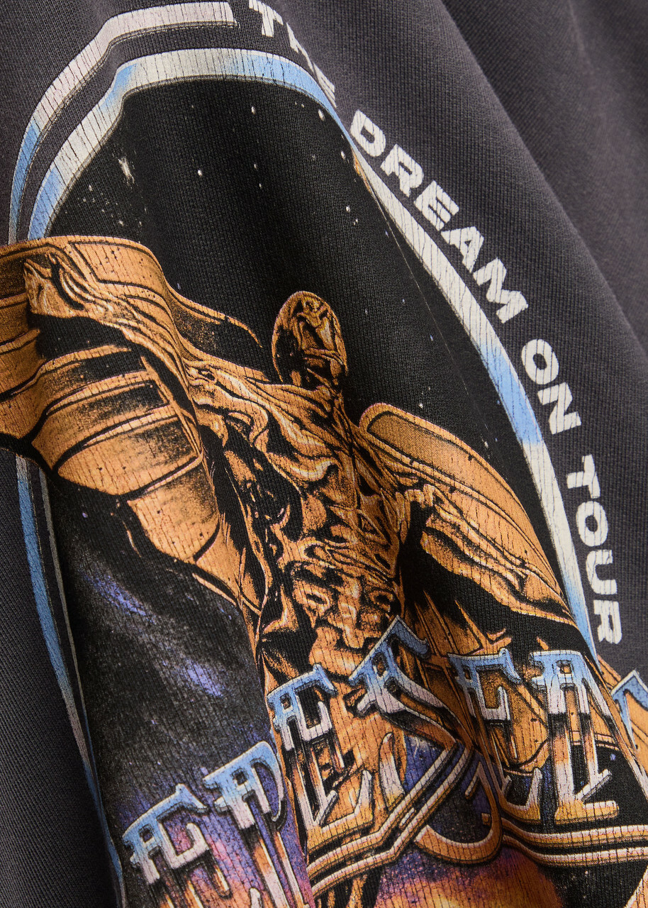 Represent Golden Tour Hooded Cotton Sweatshirt Grey