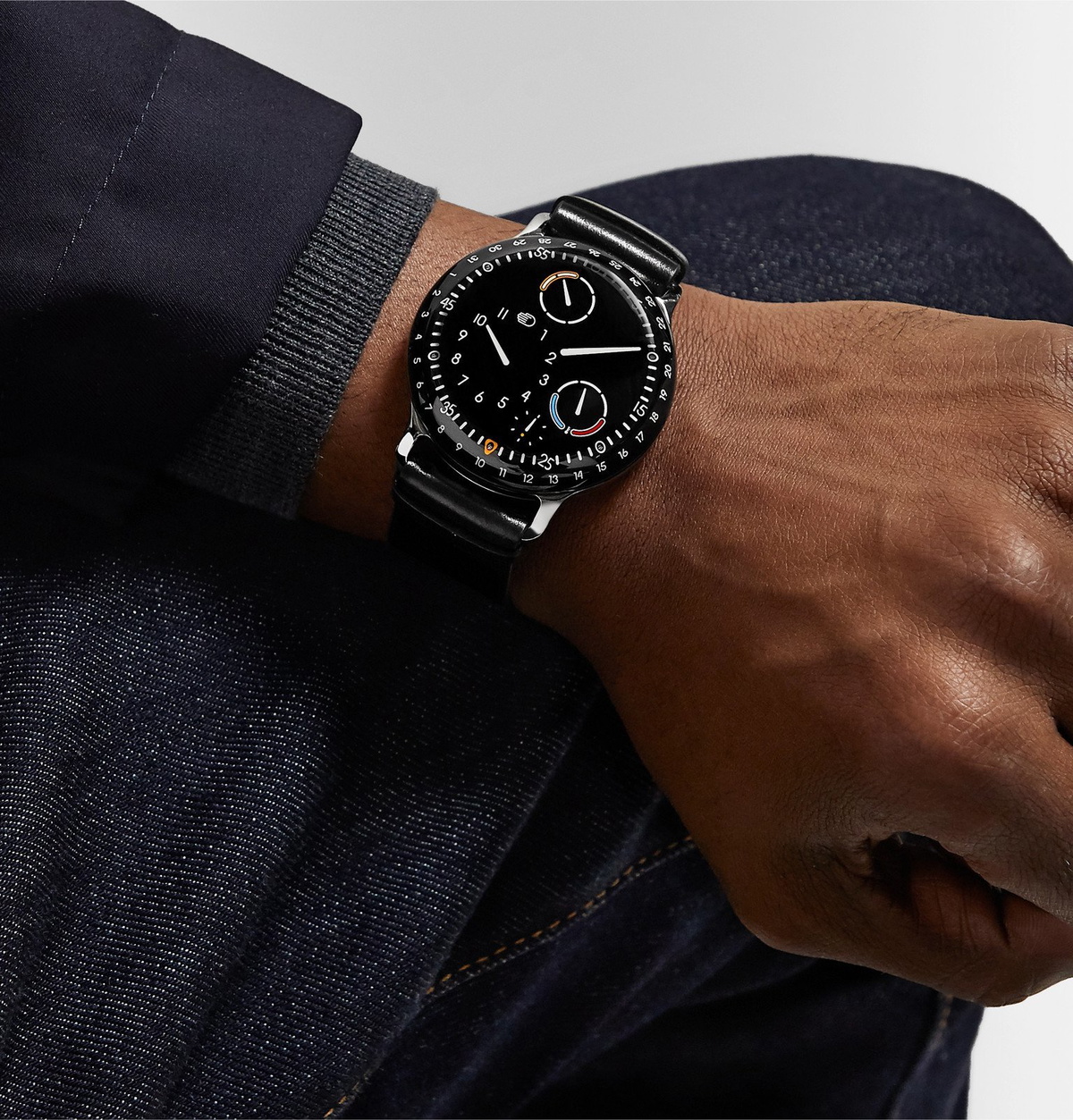 Ressence - Type 3 Automatic 44mm Titanium and Leather Watch - Black