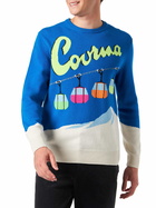 MC2 Saint Barth Man Crewneck Sweater With Courma Cable Postacard Jacquard