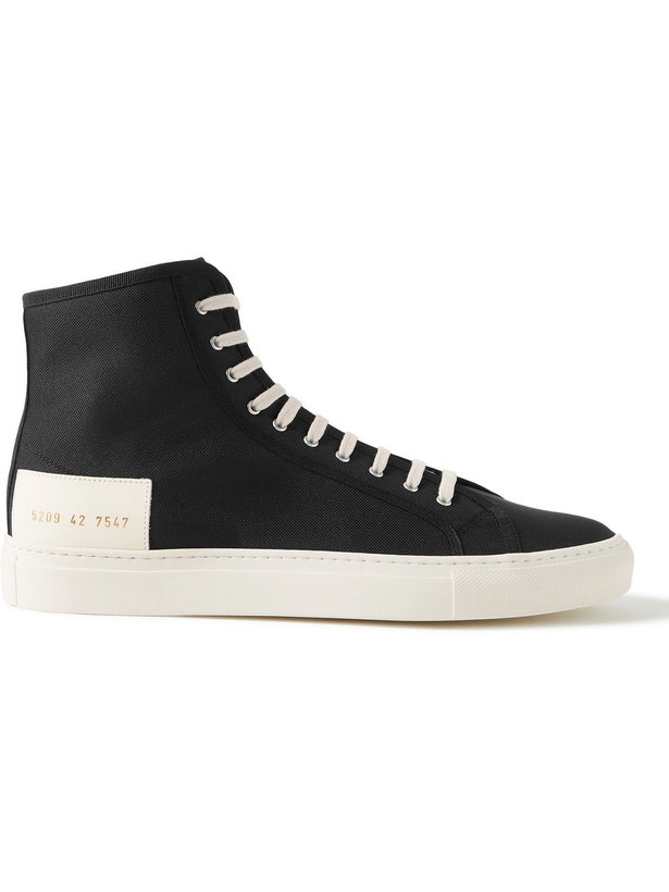 Photo: Common Projects - Tournament Leather-Trimmed Recycled Nylon High-Top Sneakers - Black