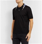 Dunhill - Slim-Fit Contrast-Tipped Cotton-Piqué Polo Shirt - Black