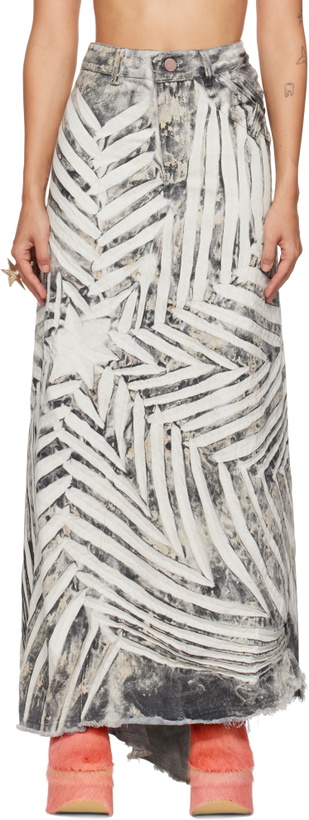 Photo: Masha Popova SSENSE Exclusive White & Black Denim Maxi Skirt