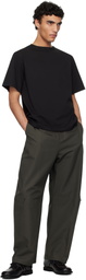 AMOMENTO Black Boat Neck T-shirt